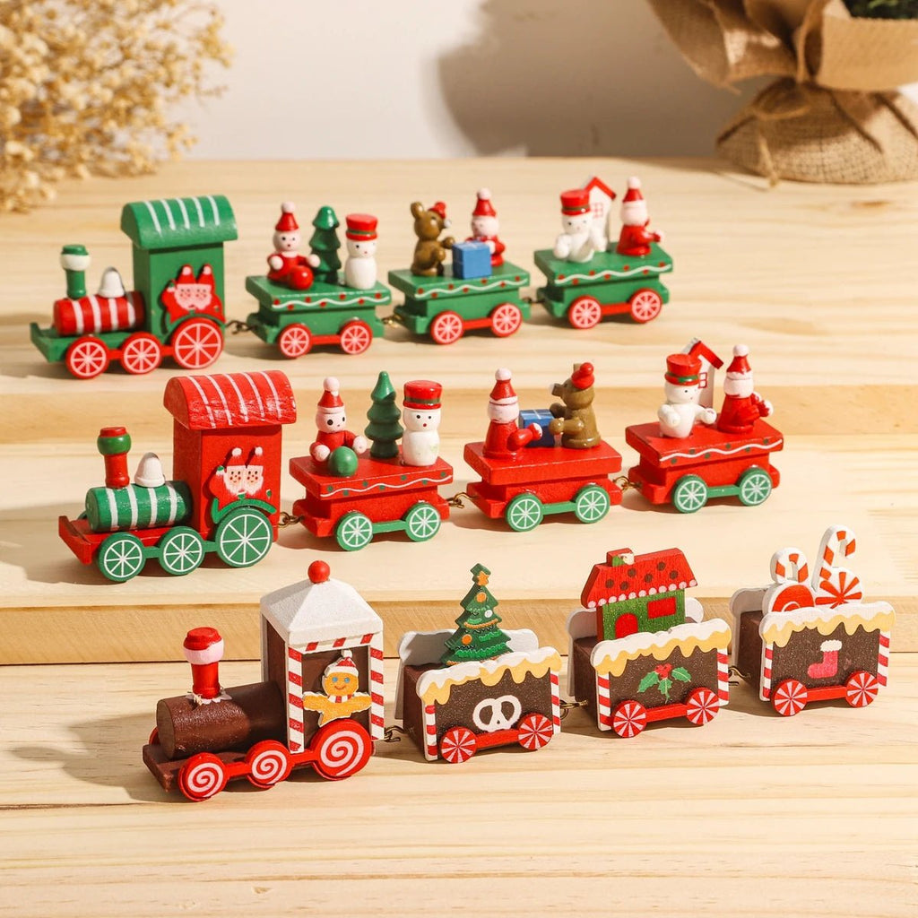 AuroraLane Festive Train Christmas Decoration in Wood and Plastic
