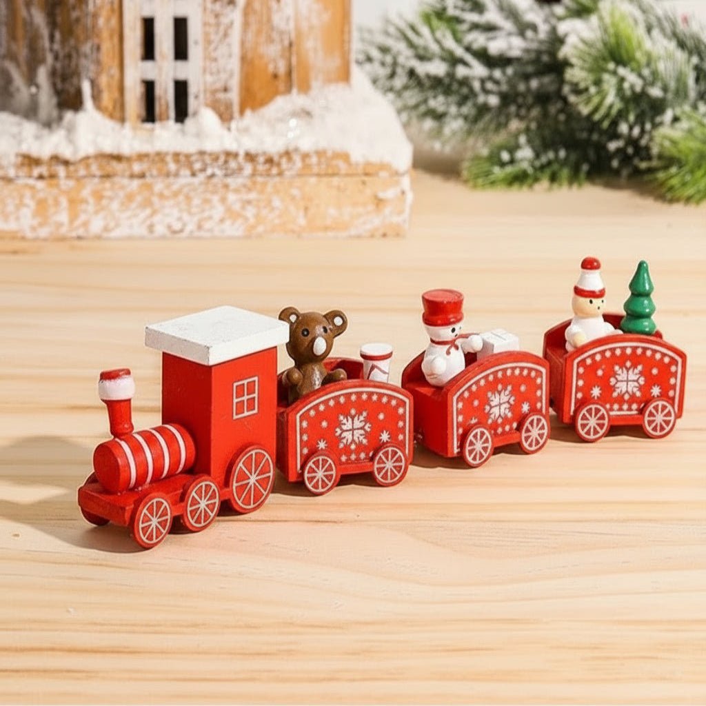 AuroraLane Festive Train Christmas Decoration in Wood and Plastic