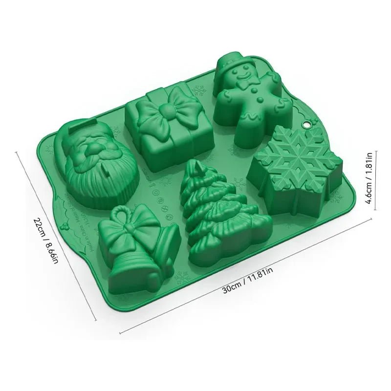 FrostJoy Stampi Natalizi Antiaderenti per Dolci con Babbo Natale, Pupazzo di Neve e Albero