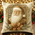 Housses de coussin en velours festif FrostLoom avec motifs vintage de Noël