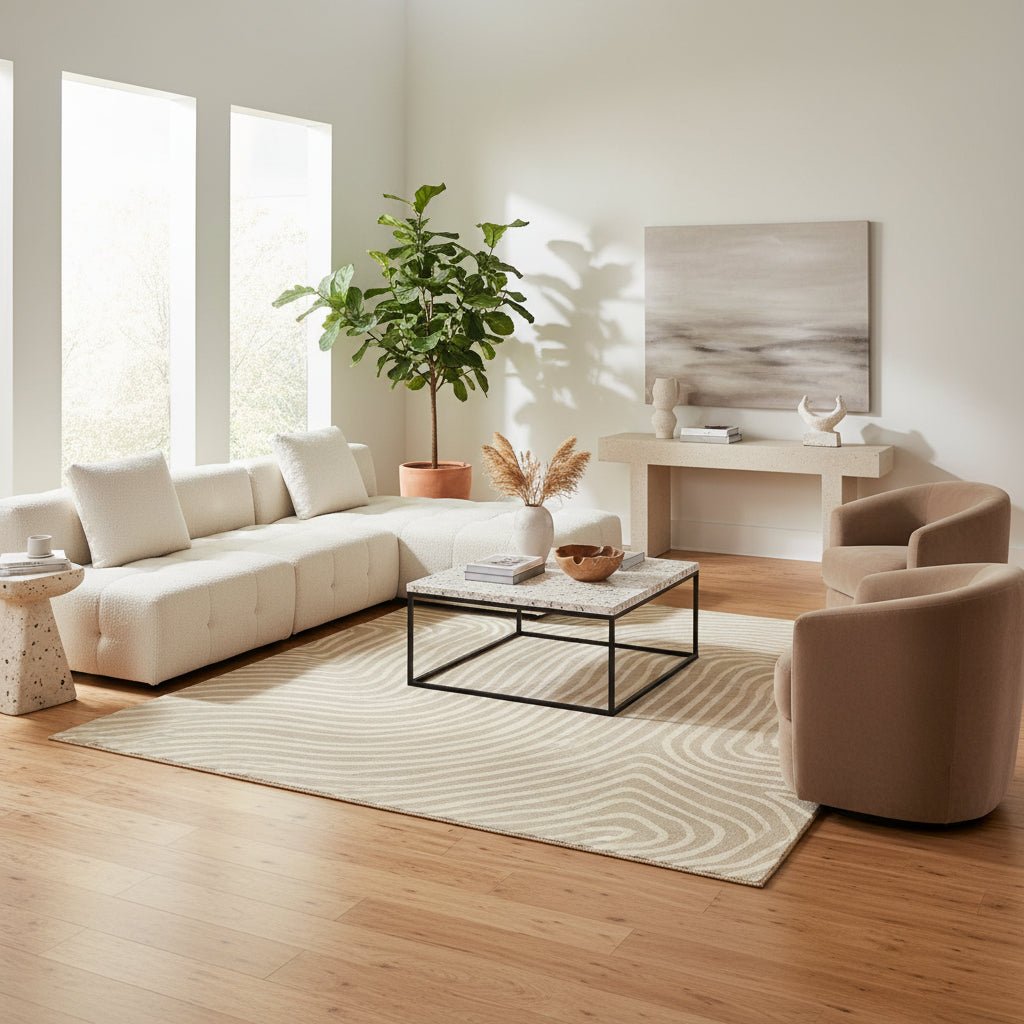 CalmHaven Tappeto Contemporaneo Lavabile con Texture Morbida
