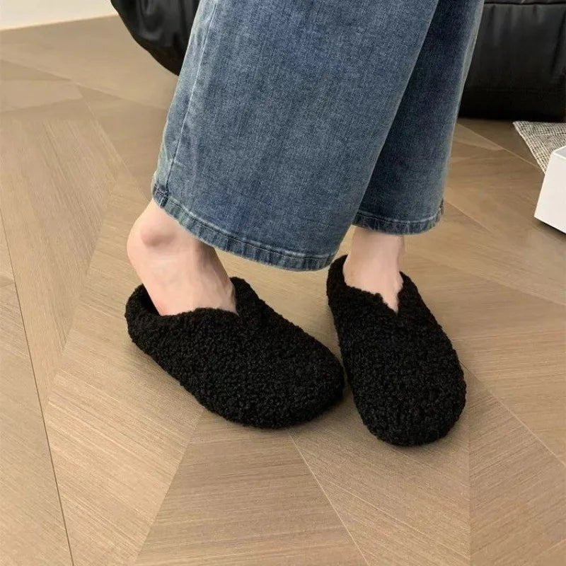 CozyNest Plush Wool Slippers For Women With Platform And Soft Support All Day