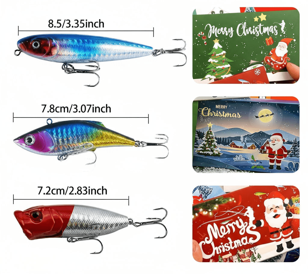 Dárková sada adventního kalendáře s 73dílnými rybářskými doplňky ArcQuest