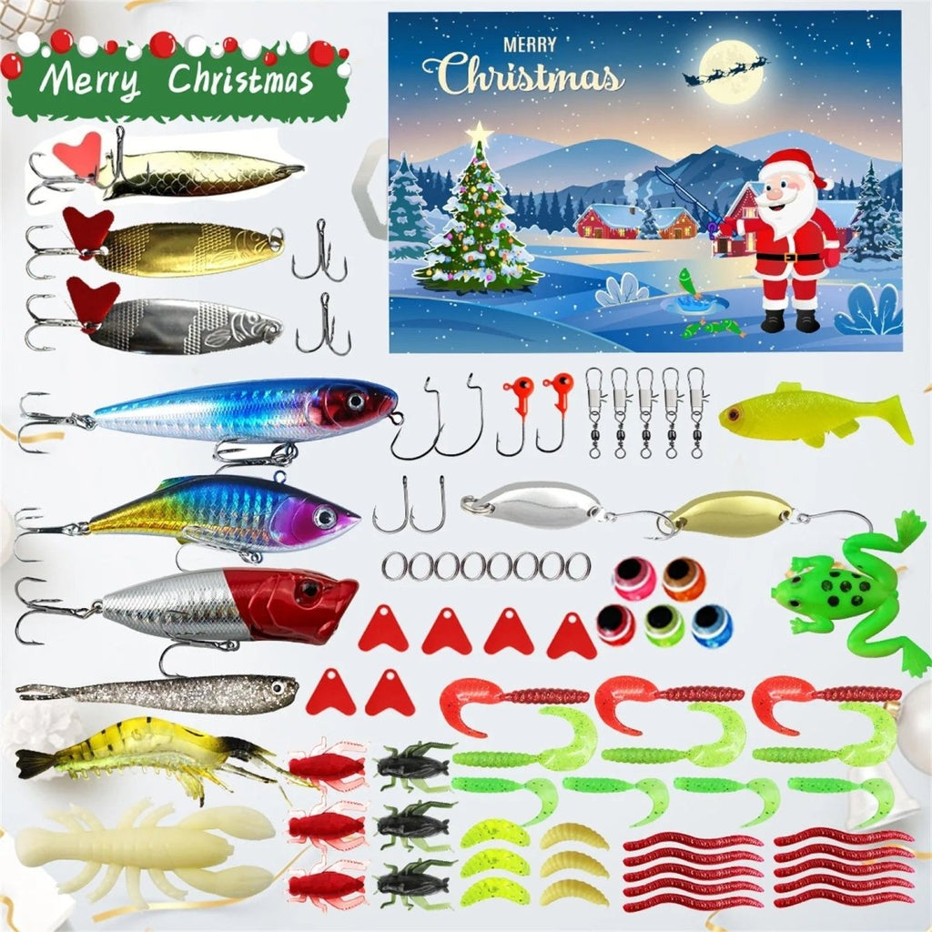 Dárková sada adventního kalendáře s 73dílnými rybářskými doplňky ArcQuest