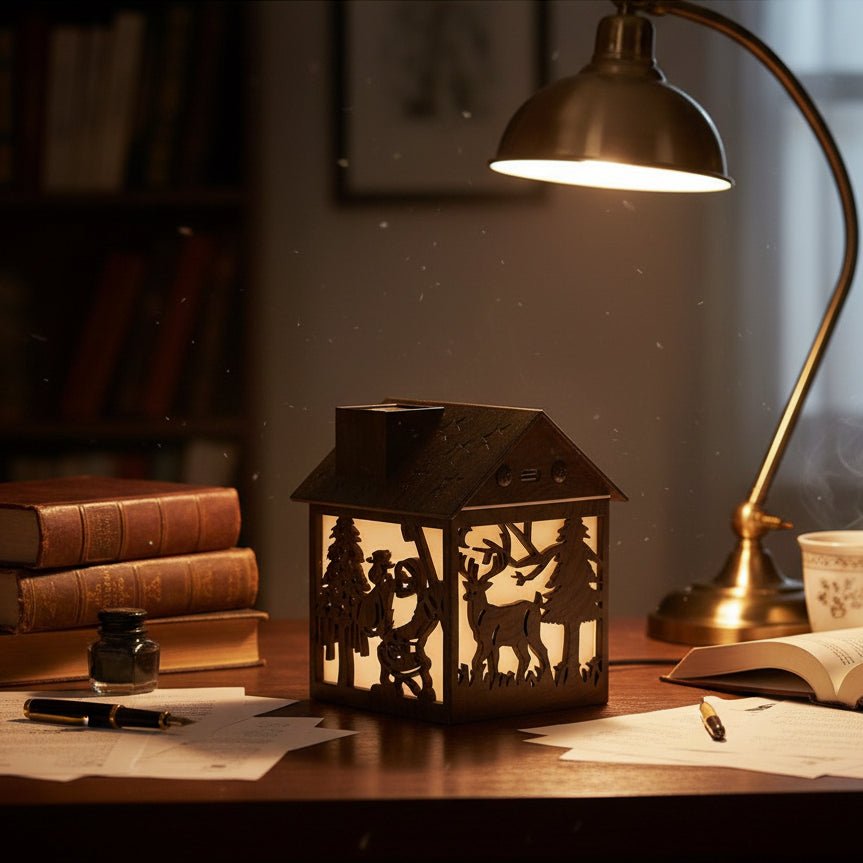 WoodHaven Wooden House Aromatherapy Humidifier With Night Light 240 ml