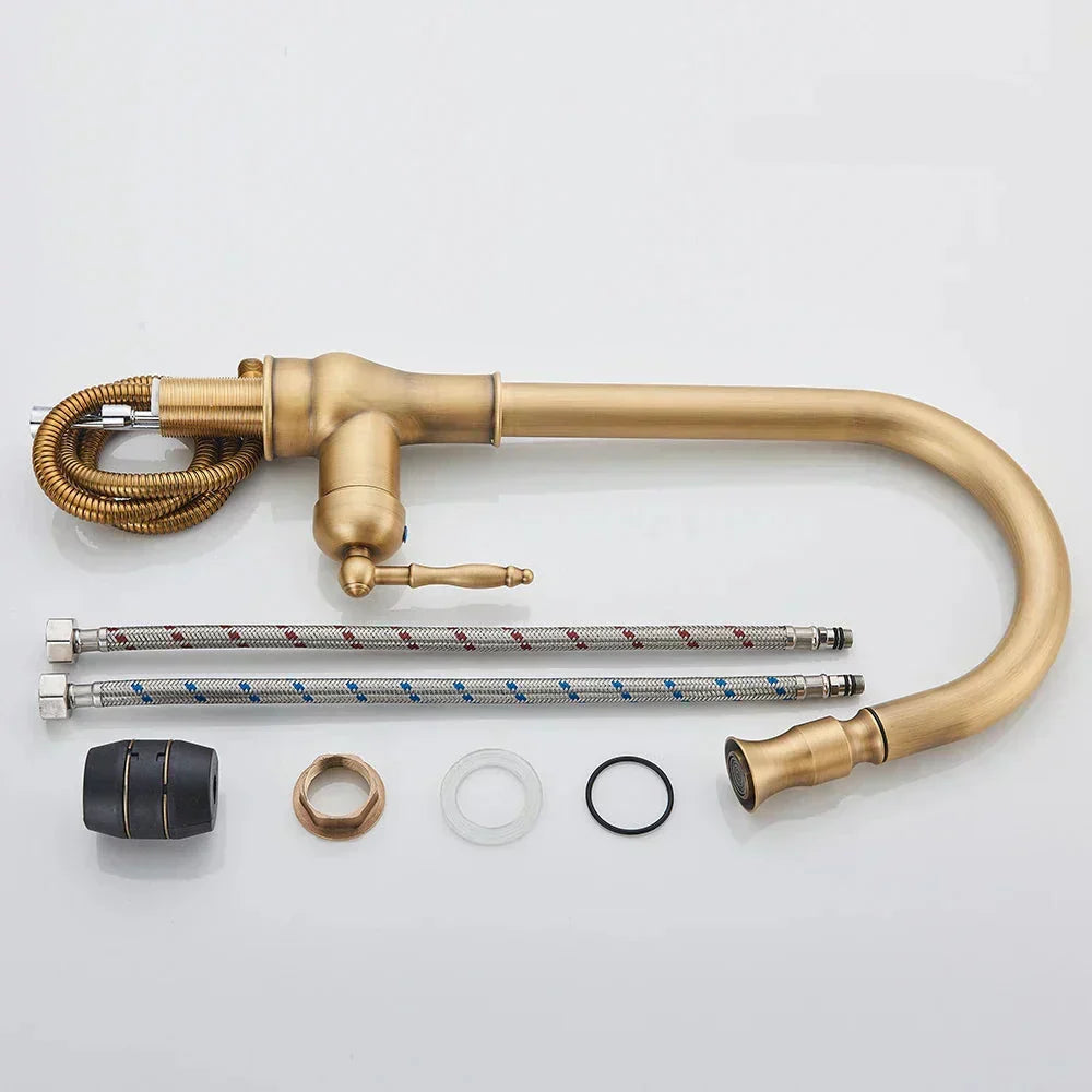 VintageTap vandhane i antik messing til køkkenvask klassisk design