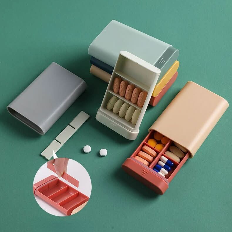 Nordiva Compact Supplement Box for Vitamins and Medicines with Style