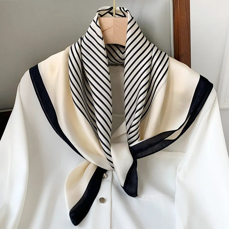 Sophia Silk Plaid Scarf Charm Classic Accessory For Everyday Wardrobe