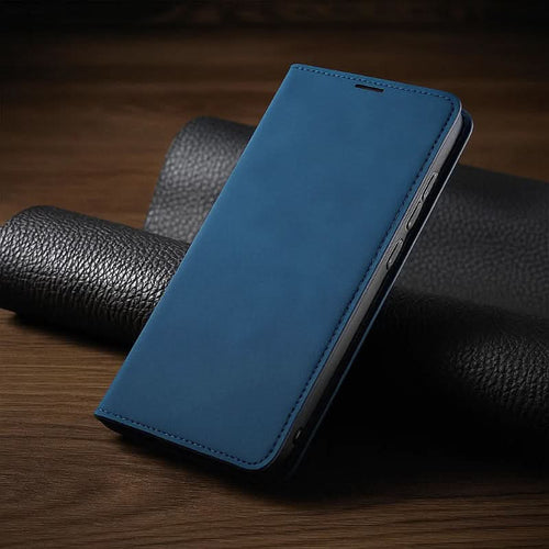 Funda de cuero magnética AegisSleek para iPhone con sujeción segura