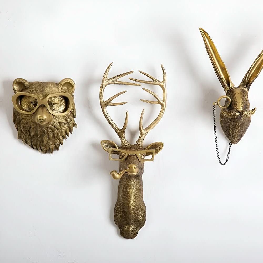 Creature Craft háčky Ručně vyráběné nástěnné háčky ve tvaru zvířat pro stylové uspořádání