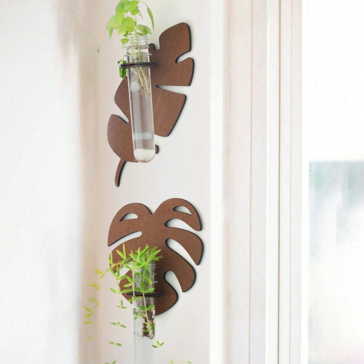 Verdant Nest Håndlavet Blad Vægplanter Fremstillet Af Naturligt Træ
