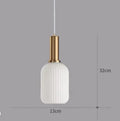 Pendant Lamp in Ribbed Glass