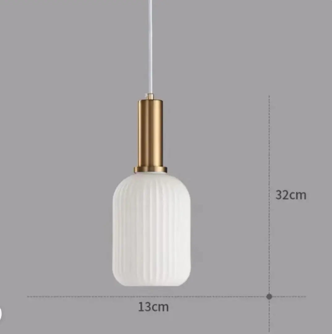 Pendant Lamp in Ribbed Glass