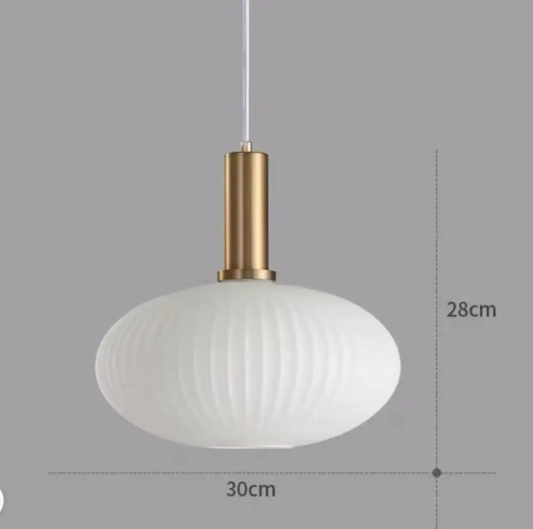 Pendant Lamp in Ribbed Glass
