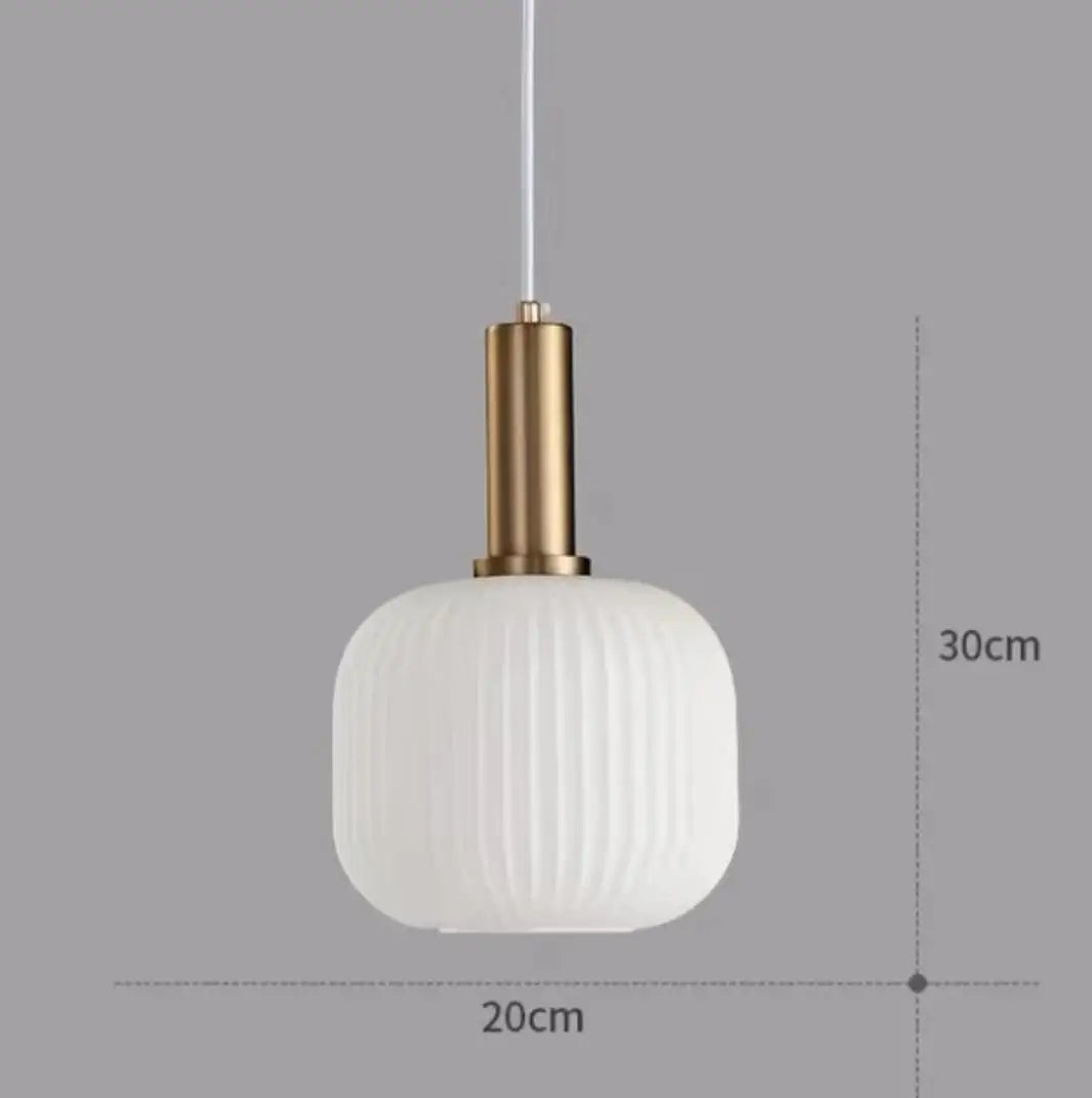 Pendant Lamp in Ribbed Glass