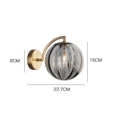 Lyria Glass Round Wall Lamp in Sleek Modern Metal Finish