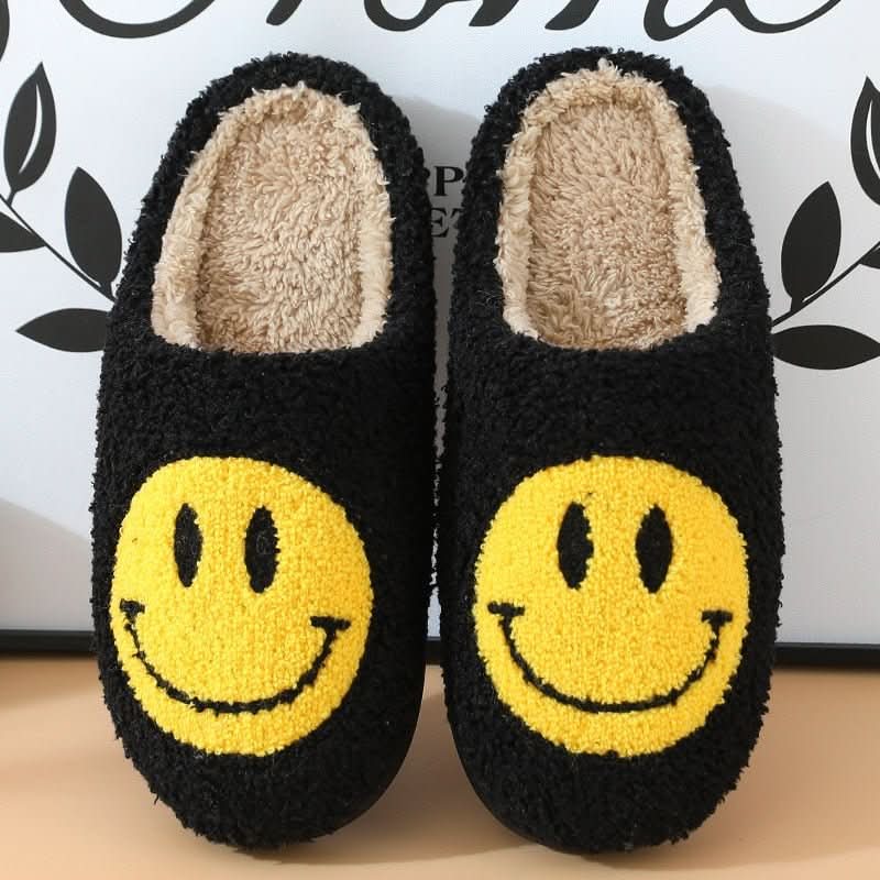 CloudHug Behagelige Vinter Tøfler Med Smiley Ansigt Og Forstærket Silikone Sål