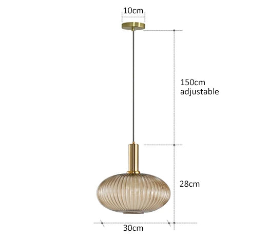 Vivid Retro Glass Pendant Light With LED In Living Room