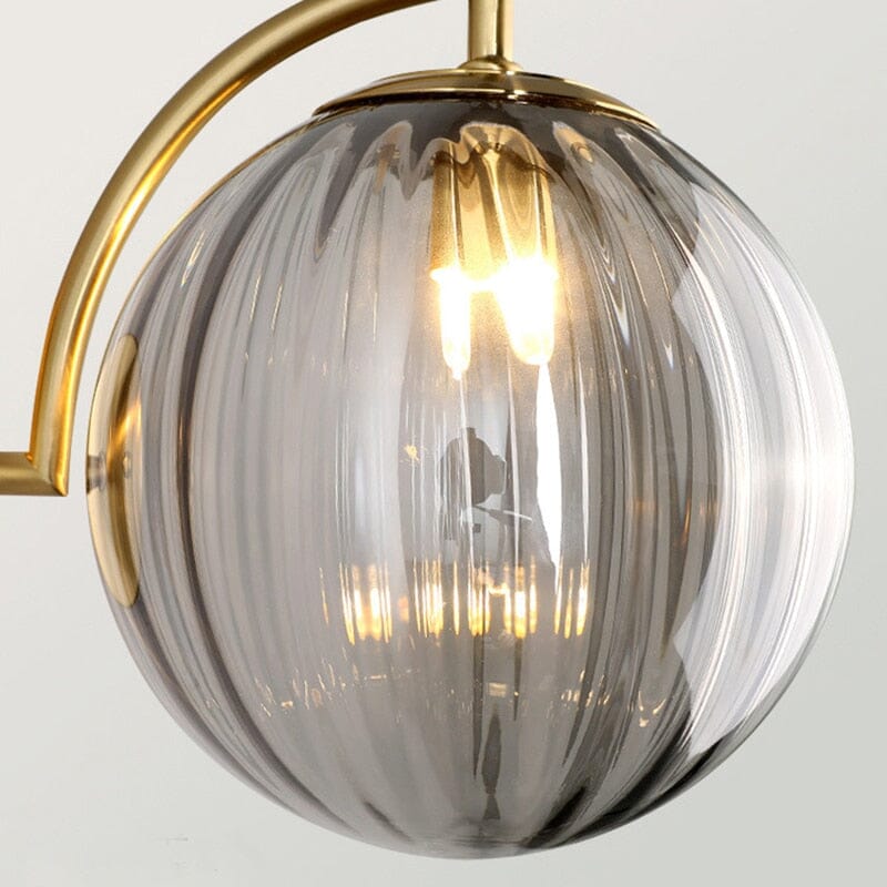 Lyria Glass Round Wall Lamp in Sleek Modern Metal Finish