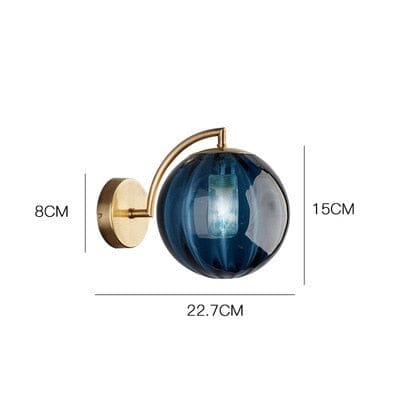 Lyria Glass Round Wall Lamp in Sleek Modern Metal Finish