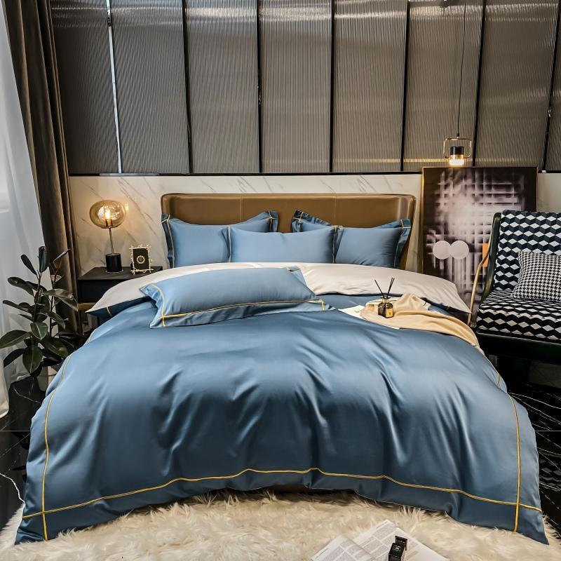 Kaelyn Egyptian Cotton Hotel Bedding Set With Trim Details