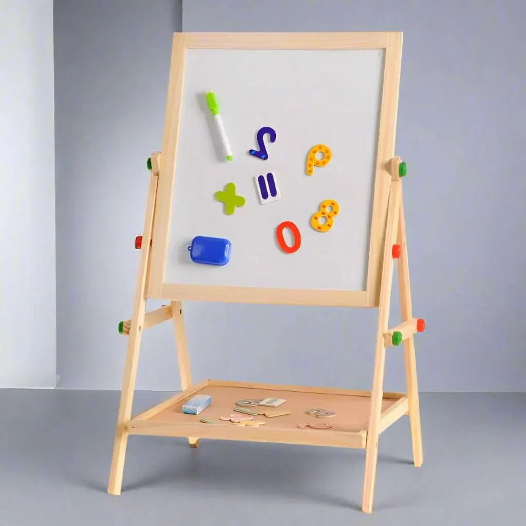 BrightSketch Duo Justerbar Tavle og Whiteboard Staffeli til Børn