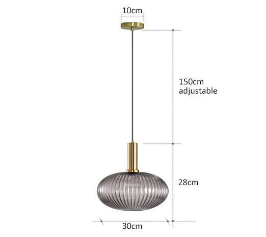 Vivid Retro Glass Pendant Light With LED In Living Room
