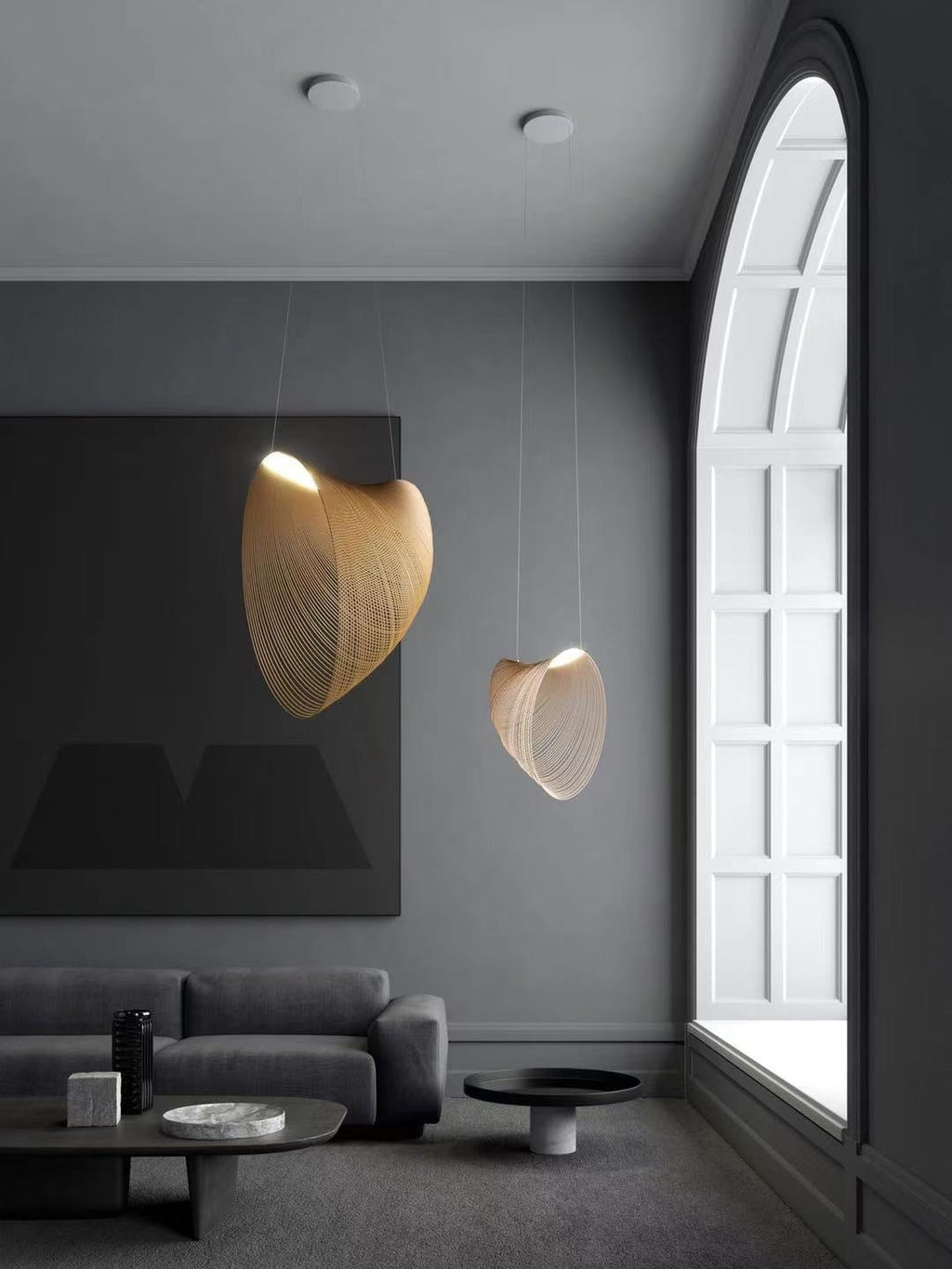 Aurra Scandi Abstract Pendant Light Suspended Nordic Ceiling Fixture