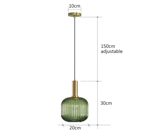 Vivid Retro Glass Pendant Light With LED In Living Room