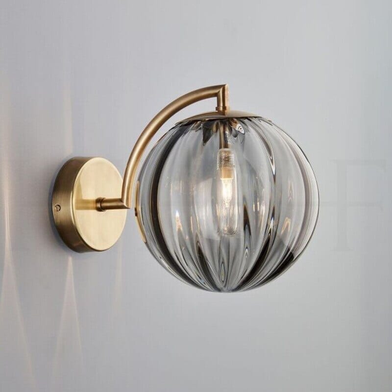 Lyria Glass Round Wall Lamp in Sleek Modern Metal Finish