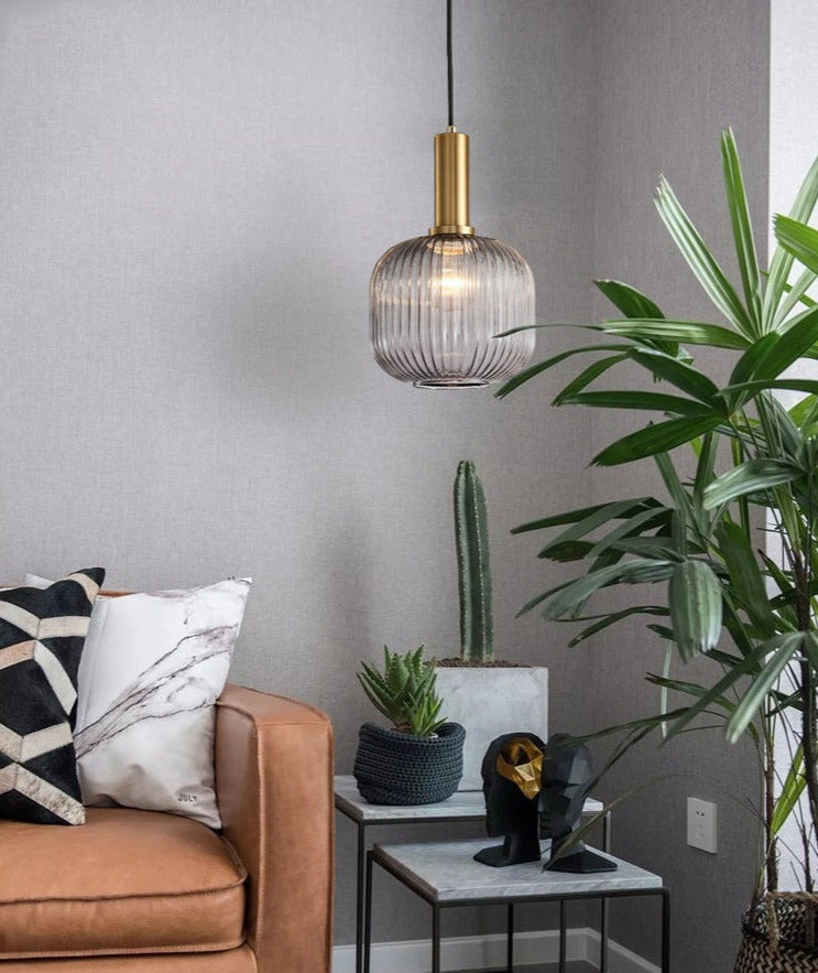 Larken | Vintage Stil Teksturerede Glasophængslamper