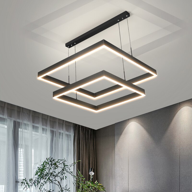 Nova Square LED Chandelier for Modern Living Room Lighting