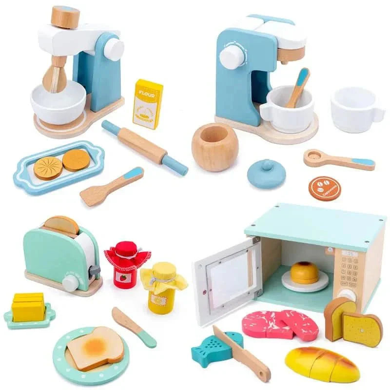 TinyChef Wooden Kitchen Set For Little Chefs Realistic Play Set
