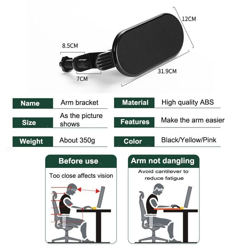 NexaFlex profesionální ergonomická opěrka na paži k počítači s otočným kloubem 180° pro úlevu od RSI a bolesti ramen