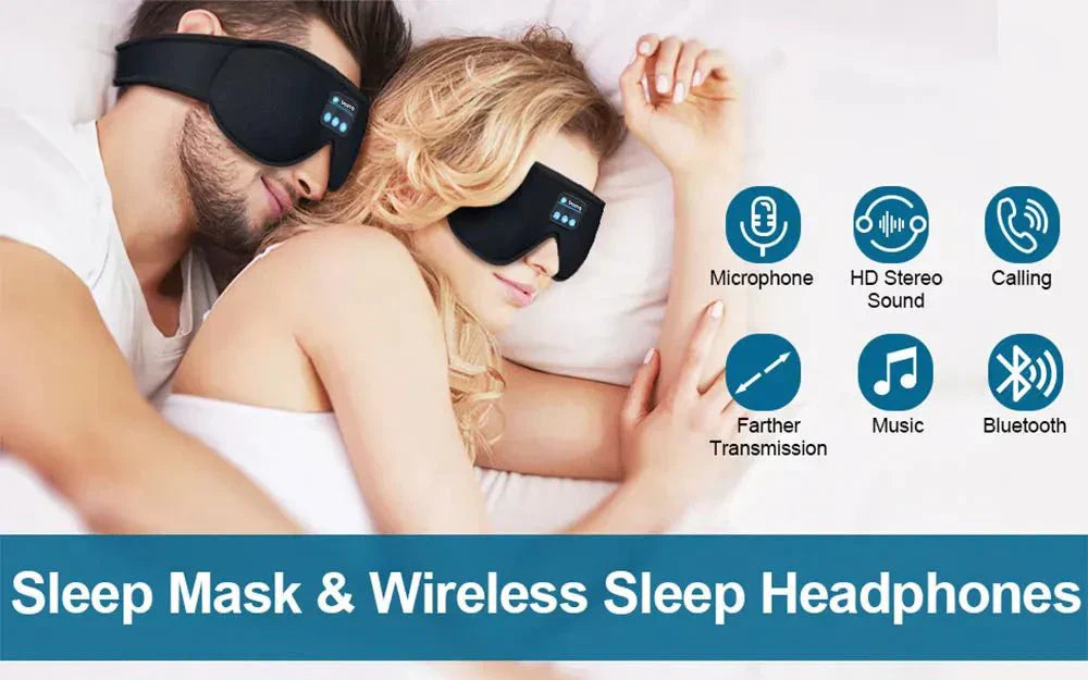 SomnoEase Maschera per Dormire Bluetooth con Musica e Design 3D Confortevole
