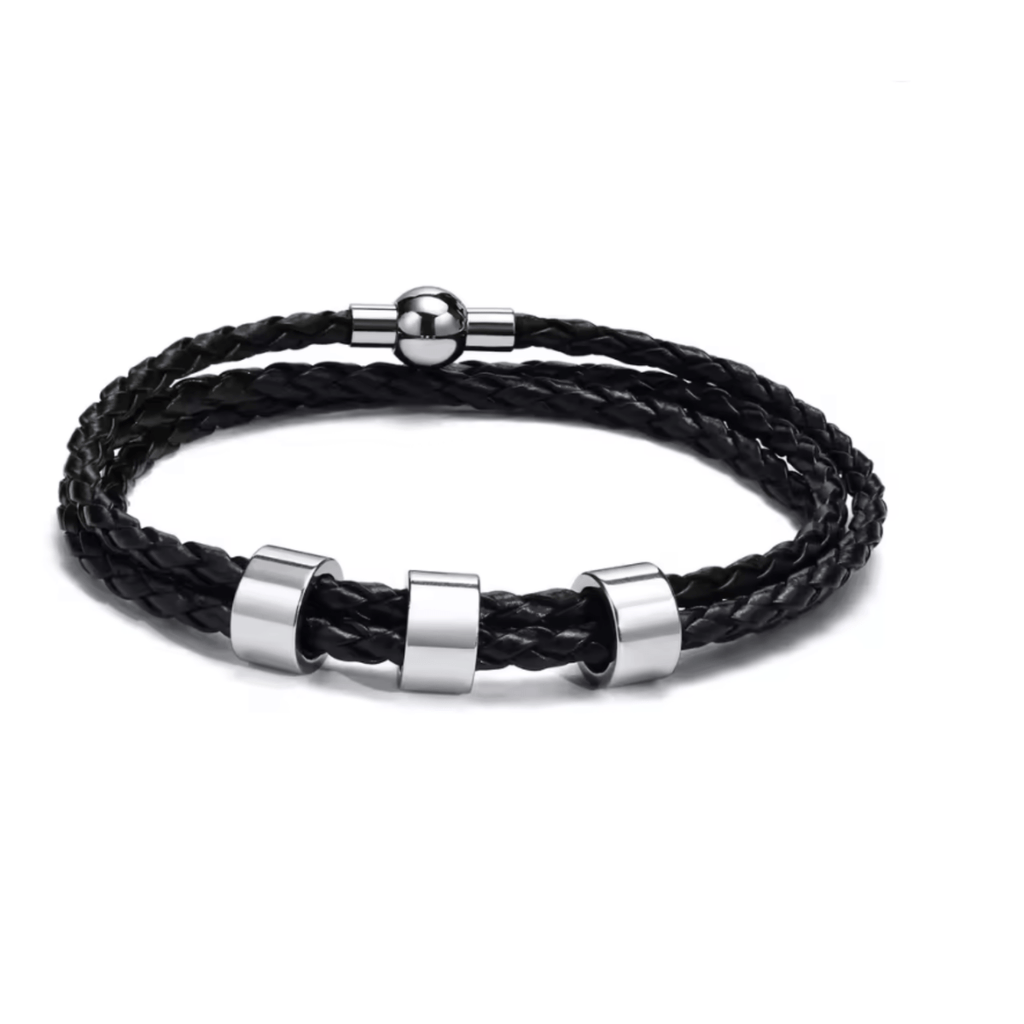 Ardent Ridge Geflochtenes Herrenarmband mit individuellen Namensperlen