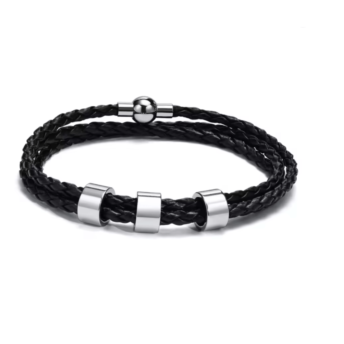 Ardent Ridge Geflochtenes Herrenarmband mit individuellen Namensperlen