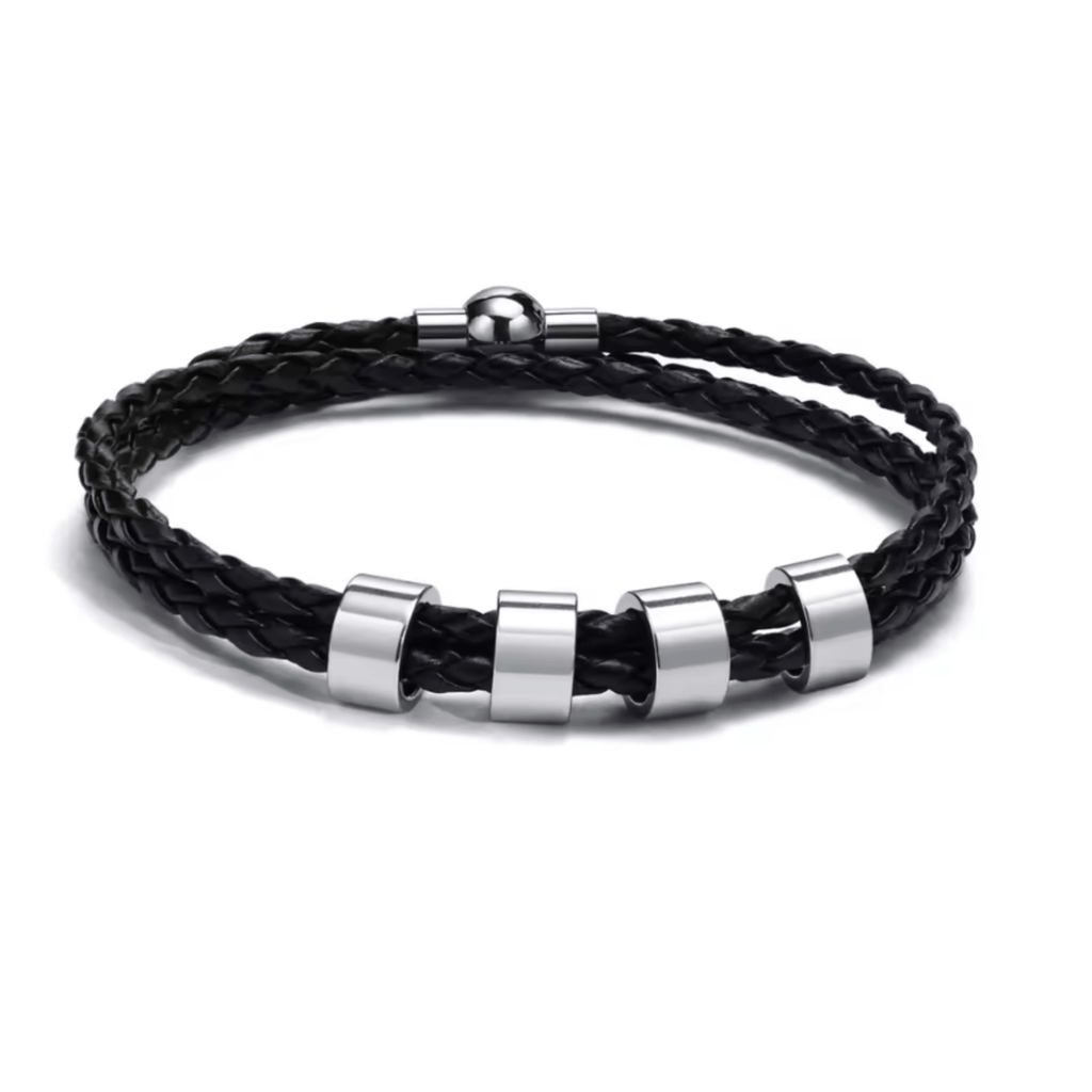 Ardent Ridge Geflochtenes Herrenarmband mit individuellen Namensperlen