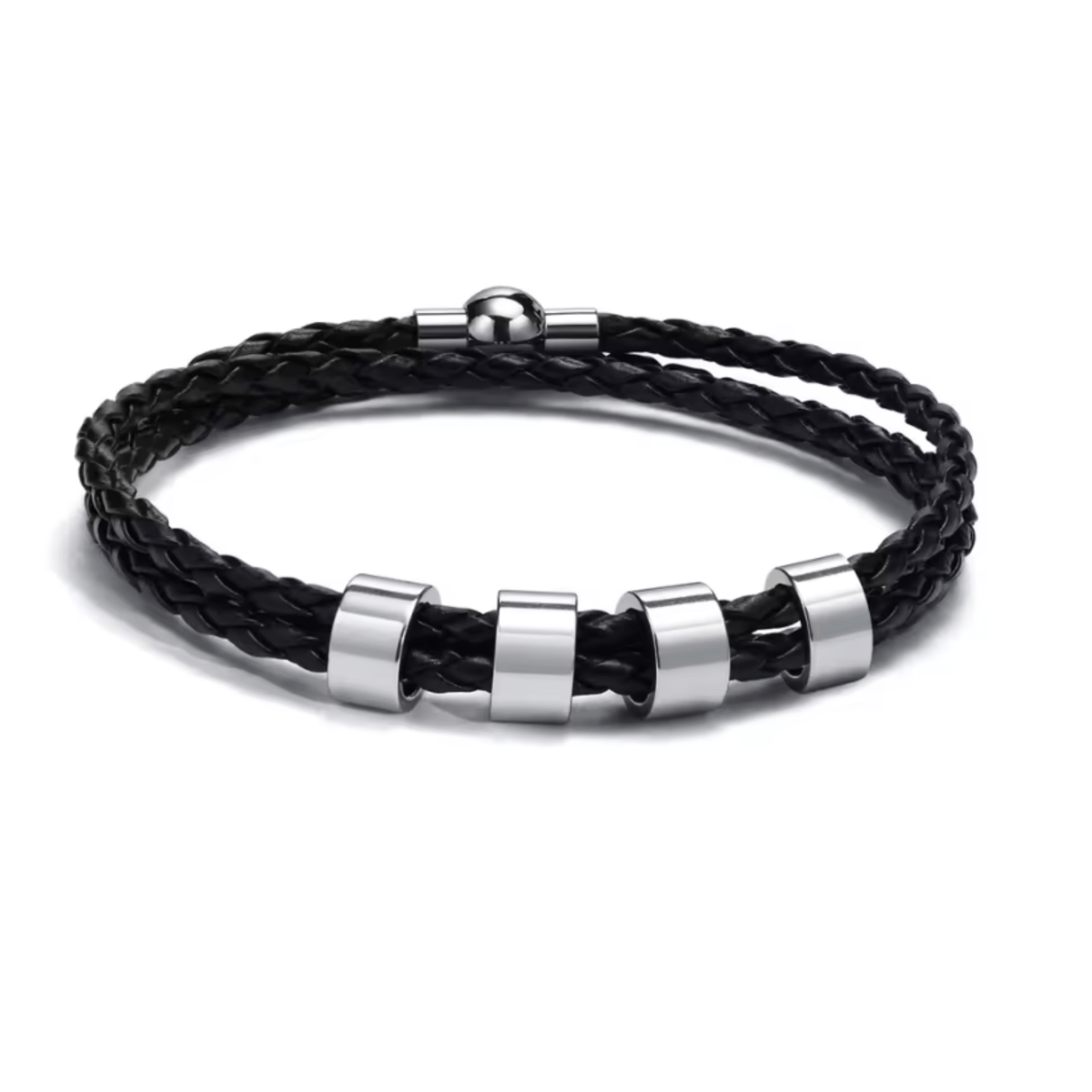 Ardent Ridge Geflochtenes Herrenarmband mit individuellen Namensperlen