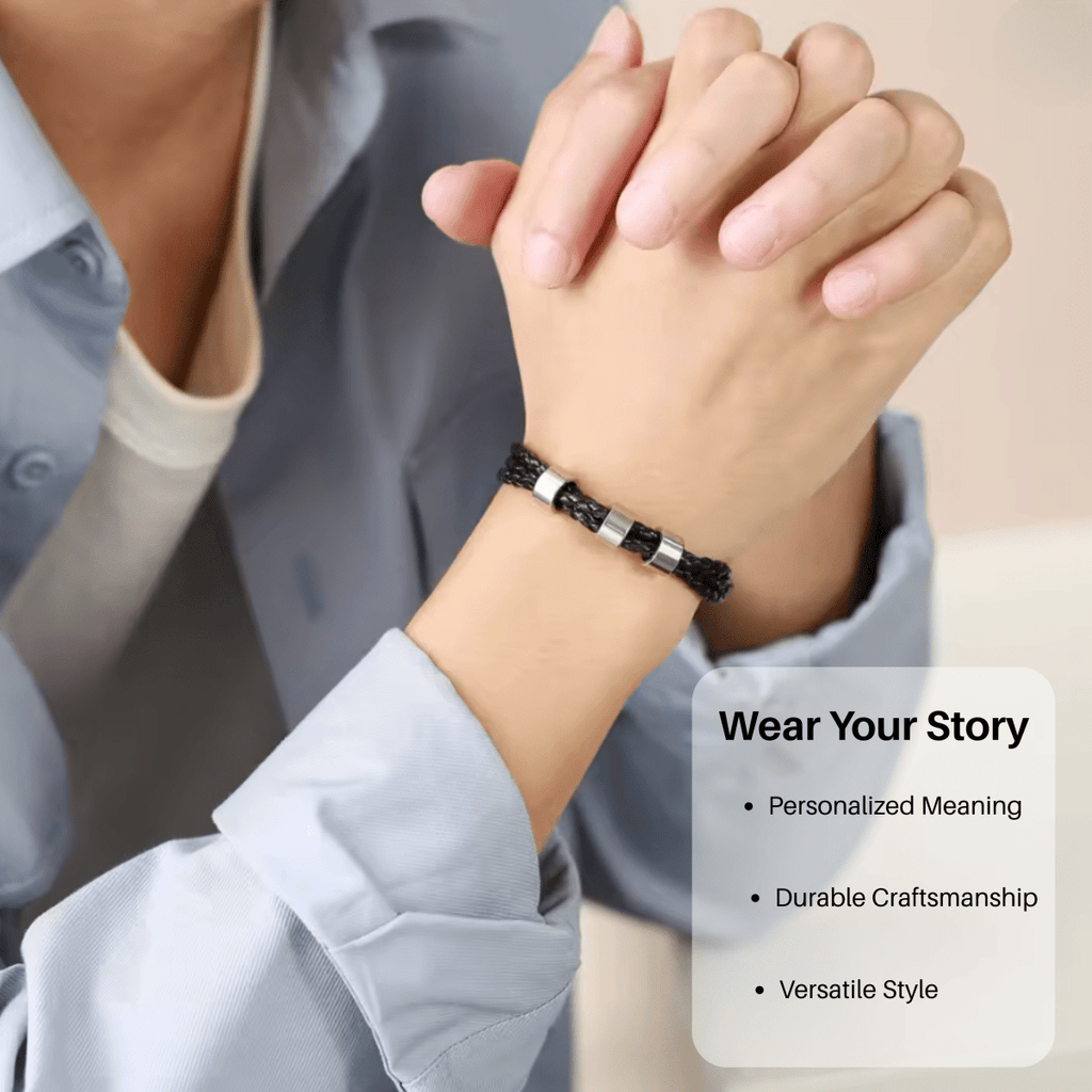 Ardent Ridge Geflochtenes Herrenarmband mit individuellen Namensperlen
