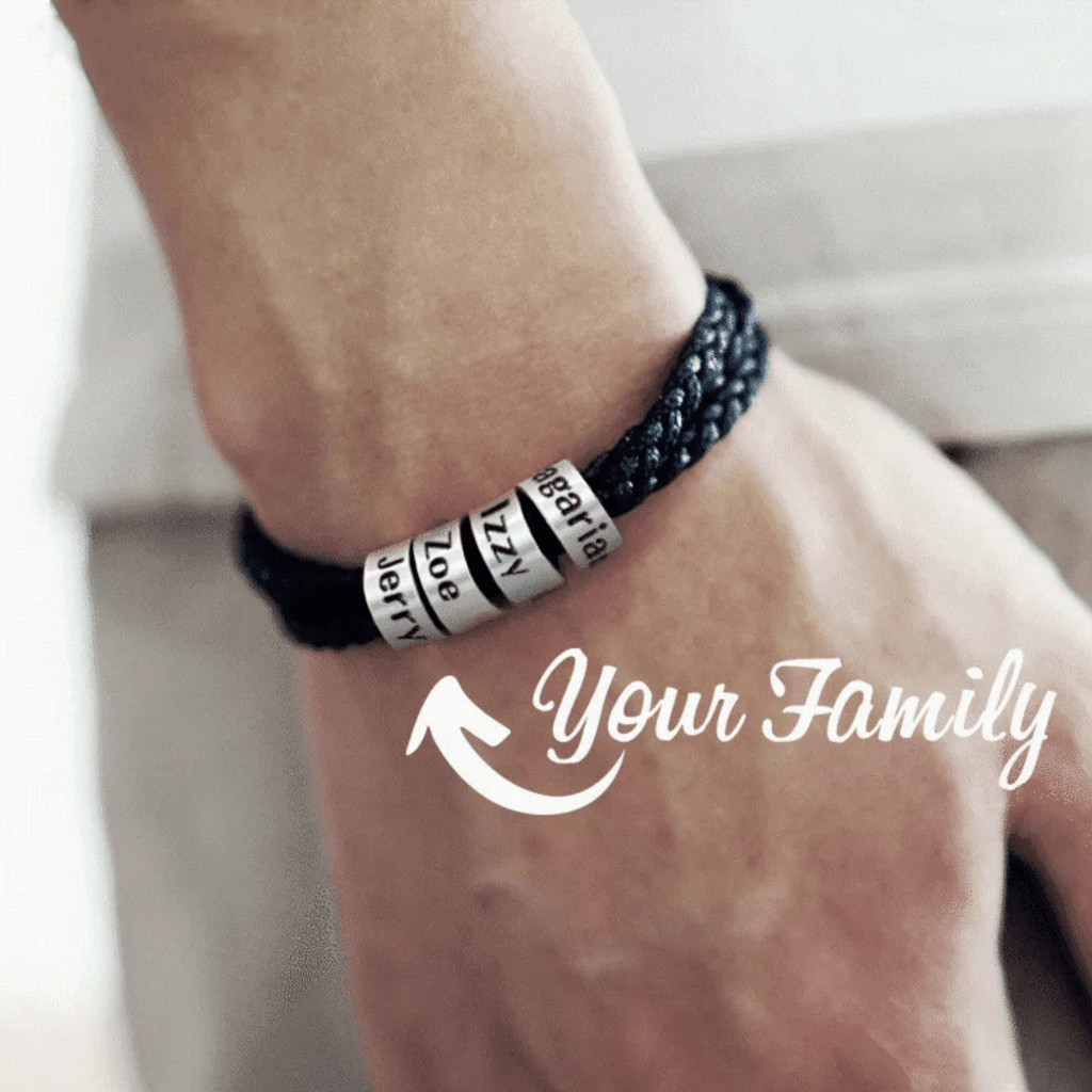 Ardent Ridge Geflochtenes Herrenarmband mit individuellen Namensperlen