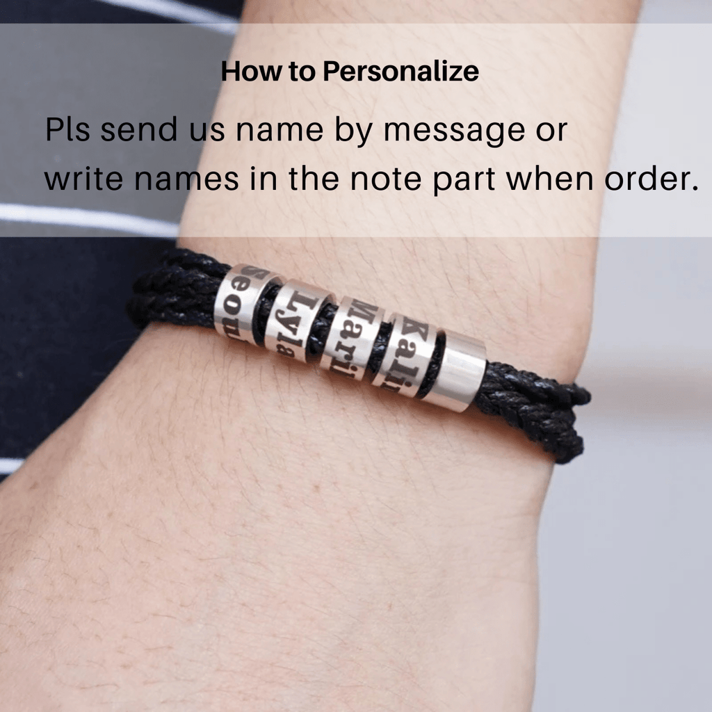 Ardent Ridge Geflochtenes Herrenarmband mit individuellen Namensperlen
