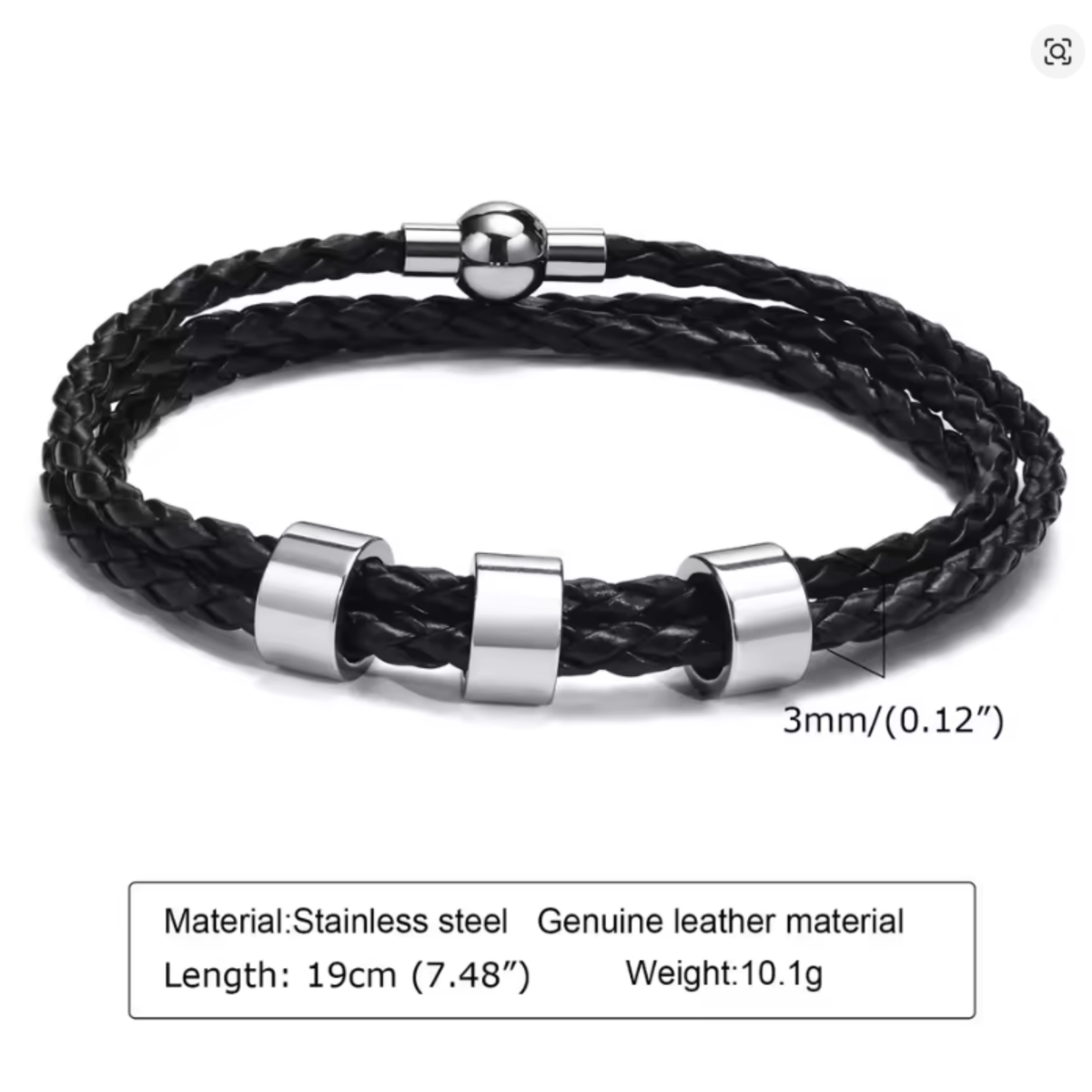 Ardent Ridge Geflochtenes Herrenarmband mit individuellen Namensperlen