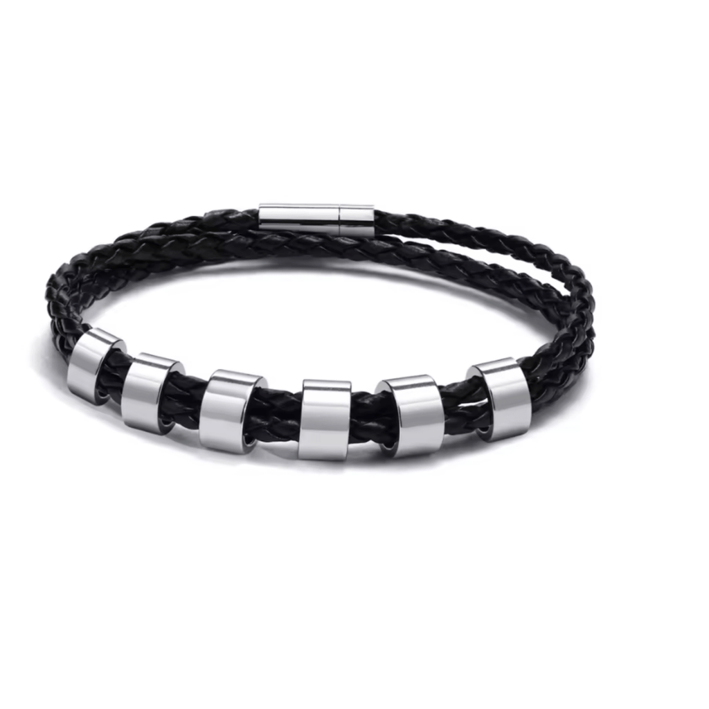 Ardent Ridge Geflochtenes Herrenarmband mit individuellen Namensperlen