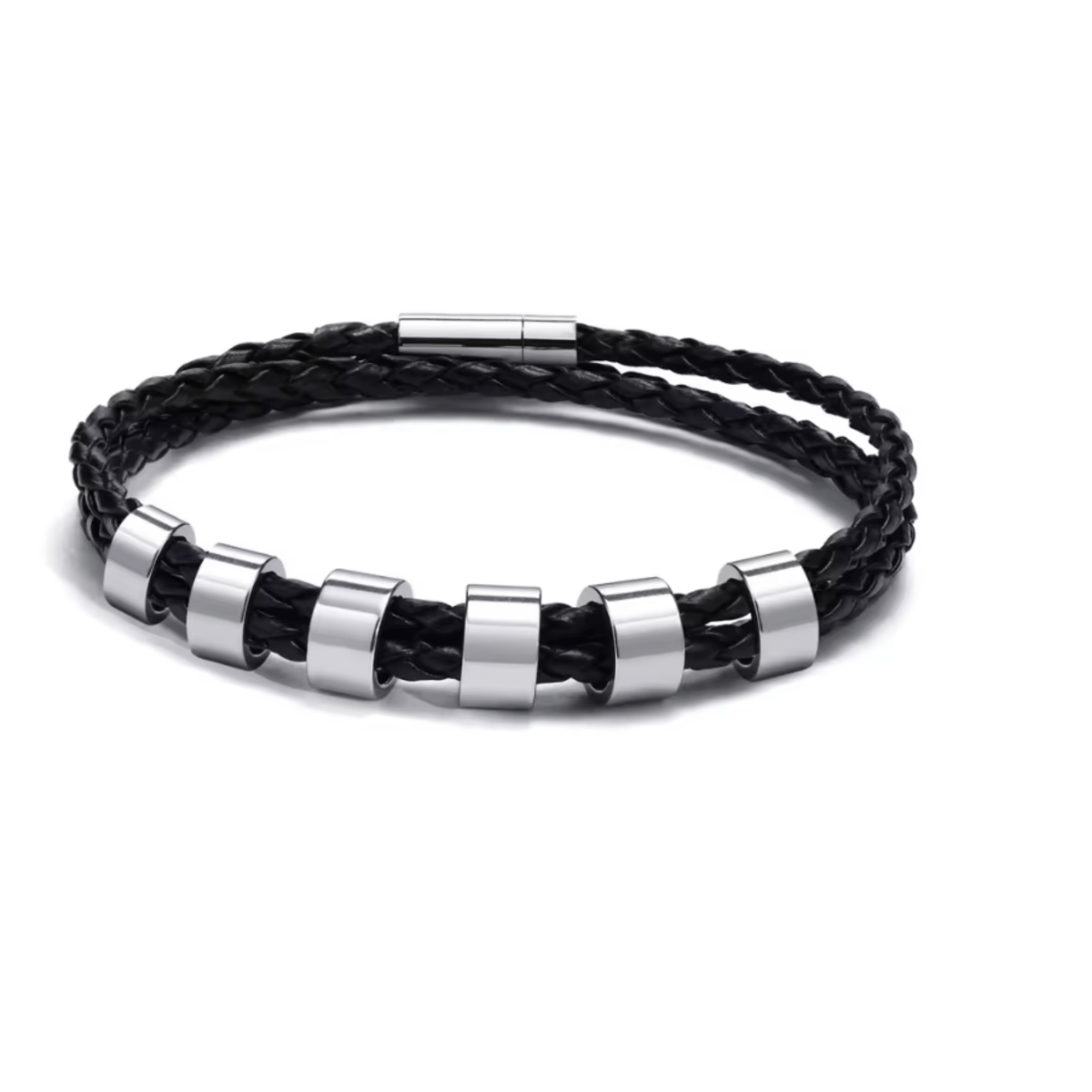 Ardent Ridge Geflochtenes Herrenarmband mit individuellen Namensperlen