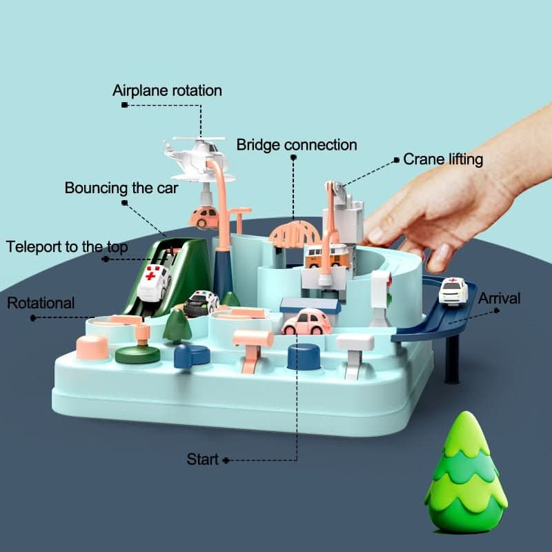 UrbanPlay City Playset With Cars And Helicopter For Ages 3 And Up
