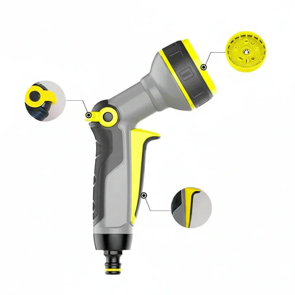 AquaFlex 10-Pattern All-Purpose Garden Spray Gun For Home Use