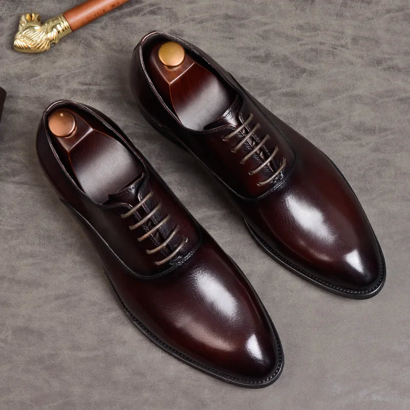 FusionFit Men's Oxford Shoes Made From Real Leather Classic