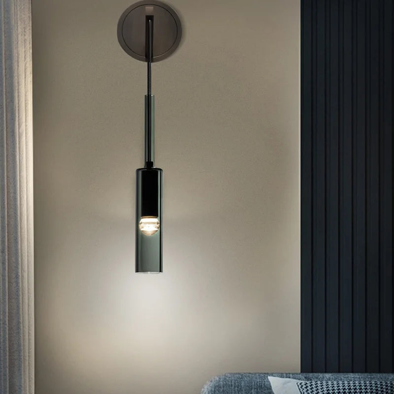 Vellara Smoky Gray Glass Wall Light With Luxe Finish