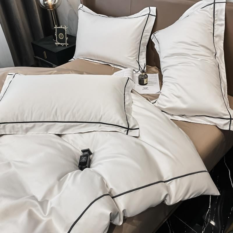 Kaelyn Egyptian Cotton Hotel Bedding Set With Trim Details